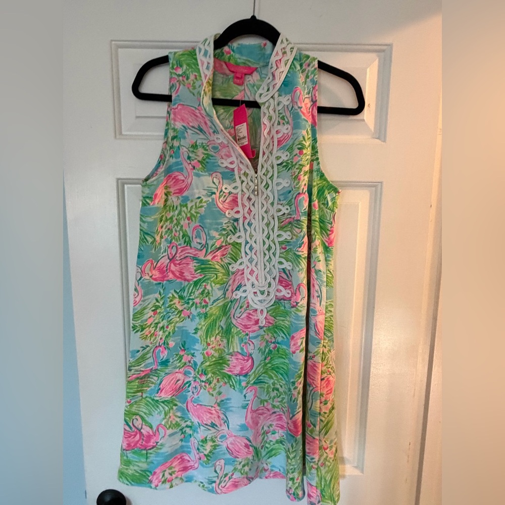 Lilly Pulitzer Tropical Print Dress with Pink and Green